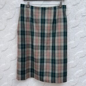 JG Hook Plaid Wool Skirt Dark Academia Heritage Midi Tall Preppy Professional 12